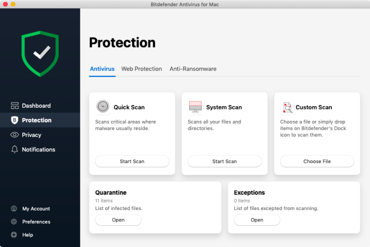 Bitdefender Antivirus para Mac.