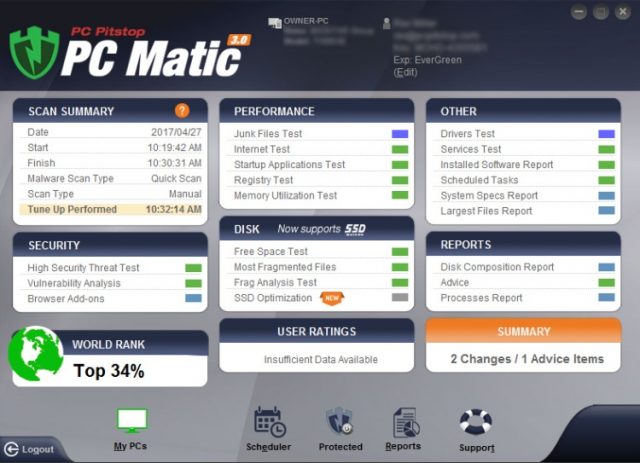 Características de PC Matic.